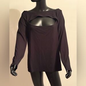 Banana Republic Black Knit Blouse with Unique Cutout